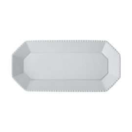 [NEOFLAM] Set of 2 RONDA Ceramic White Rectangular Plates-Serving Platters, Large Serving Trays, Porcelain Serving Dishes, Party Platters for Dessert, Buffet, Snack, Steak, Fruit-Made in Korea